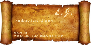 Lenkovics János névjegykártya