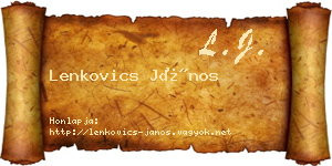 Lenkovics János névjegykártya
