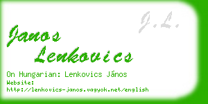 janos lenkovics business card